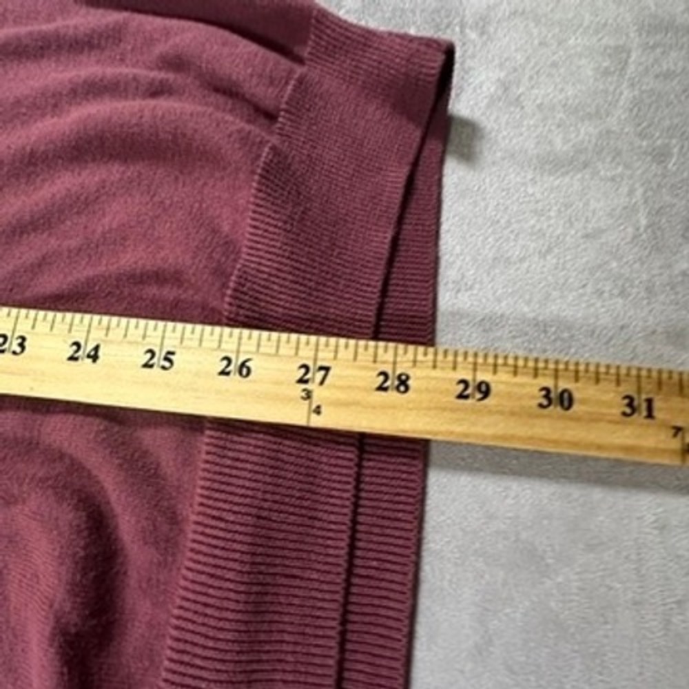 Brooks Brothers Sweater Vest Mens Cotton V-Neck Pullover L 100 Wool Burgundy Red - Picture 3 of 7